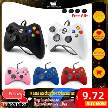 

DATA FROG Wired USB Gamepad For Xbox 360/Slim Controller For PC Vibration Controller For Windows 7/8/10 Support for Steam Game