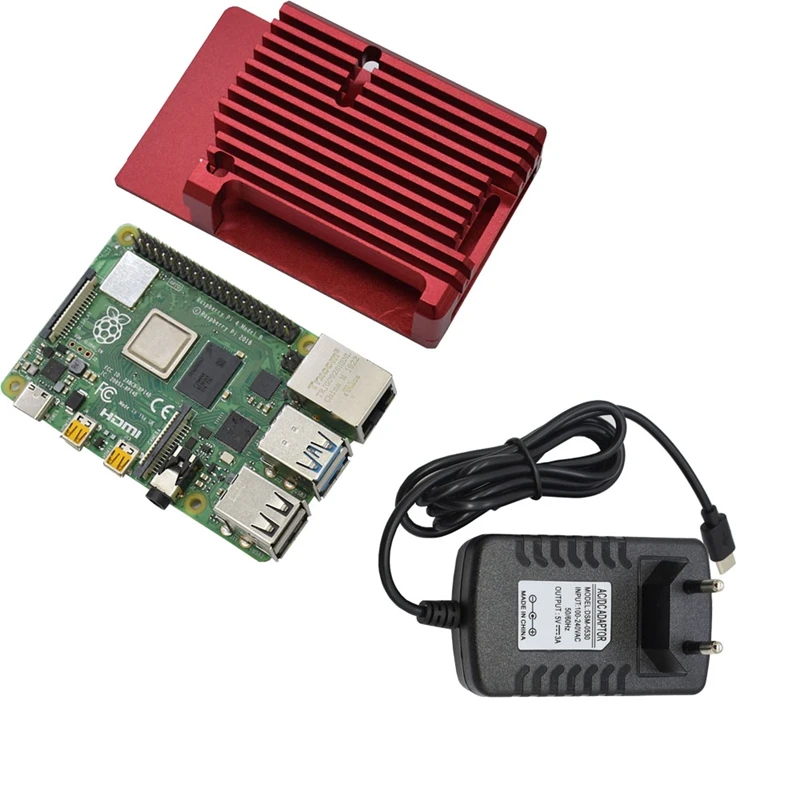 Для Raspberry Pi 4B 4G ram DIY Kit Поддержка 2,4/5,0 GHz wifi Bluetooth 5,0 с алюминиевым ЧПУ сплав защитный красный чехол 5V 3A Po