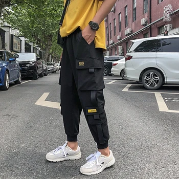 

Autumn fashion brand straight tube multi-pocket overalls Korean style functional casual pants fashion loose ins leggings men