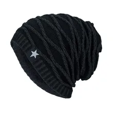 Теплая Шапка-бини для мужчин и женщин, вязаная шапка, зимняя шапка высокого качества, зимние шапки для мужчин, вязаная Лыжная шапка# T5P
