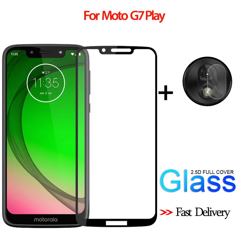 2-in-1 Glass G7 Play 2-в-1 3D закаленное стекло на Motorola Moto G7 Plus moto G7Power стекло Экран протектор стекло на moto g7 play Камера стекло moto g7 Plus стекло - Цвет: 2-in-1 Glass G7 Play