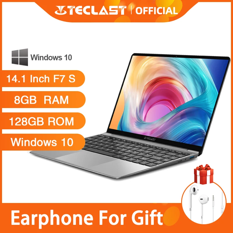 Laptops Teclast F7S 14.1 Inch Notebook 8GB RAM 128GB eMMC Windows 10 OS Dual-band WiFi Bluetooth