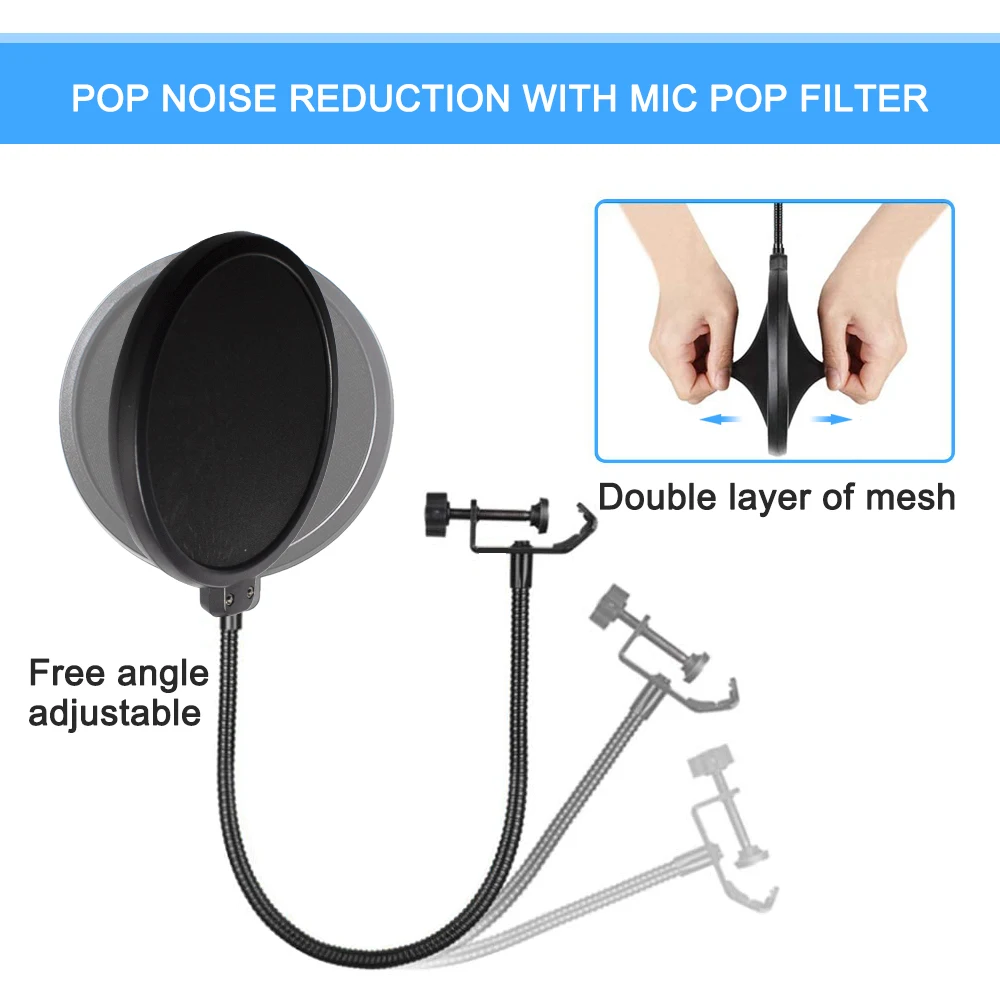 2021 Microphone Scissor Arm Stand 10 Inch Ringlight Heavy Duty Clamp Shock Mount For BM800 D80 E20 Streaming Broadcast Boom Arm - ANKUX Tech Co., Ltd