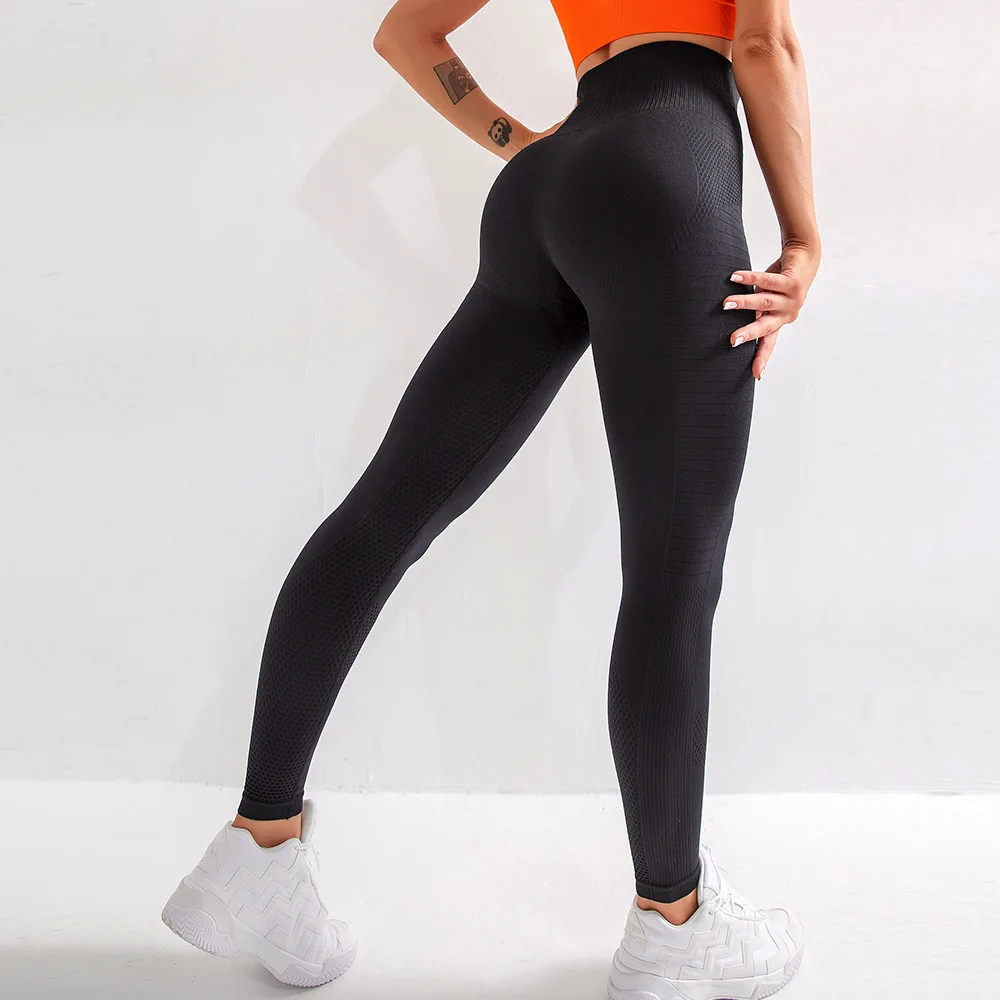 CHRLEISURE, бесшовные леггинсы для фитнеса, женские быстросохнущие спортивные штаны с дышащей сеткой, леггинсы для тренировок с высокой талией для женщин - Цвет: Black