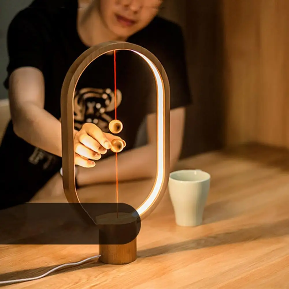 

Magnetic Lamp Balance Creative Smart Lighting Lights LED Ellipse Desk Lamp Magic Floating Balls Switch USB Powered Lamps