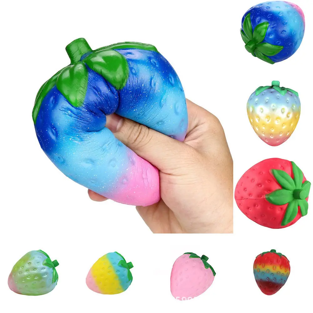 

Memory Foam Pu Model Colorful Strawberry Memory Foam Fruit Toy Memory Foam Model Three-Color Strawberry Toy