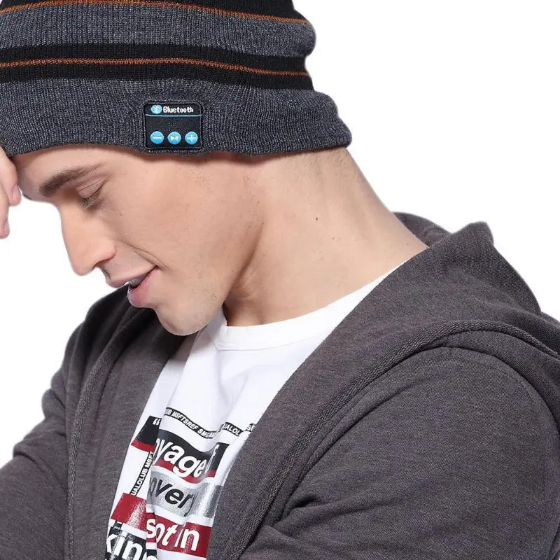 Перезаряжаемое музыкальное бини вязаная шапка Bluetooth беспроводная стерео гарнитура наушник динамик микрофон для спорта
