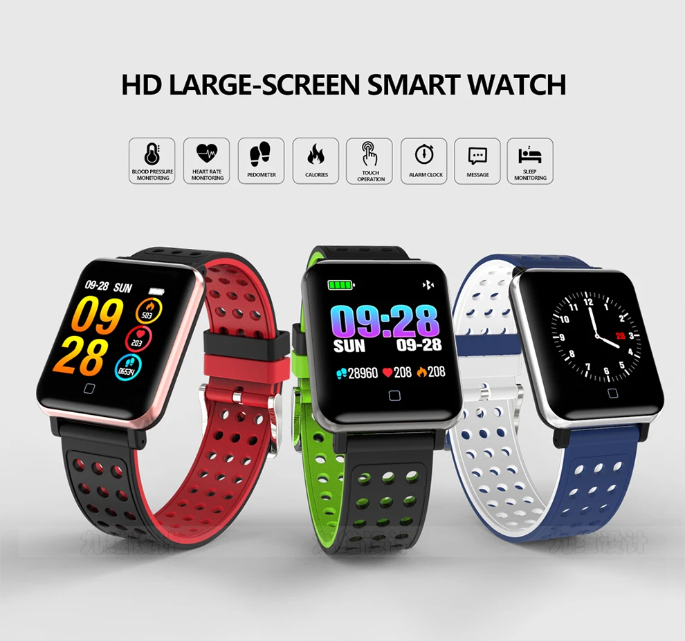2021 New Blood Pressure Smart Watch Men Heart Rate Sports Watch Pulse Meter Swimming Bracelet Waterproof Bluetooth Clock for Wom