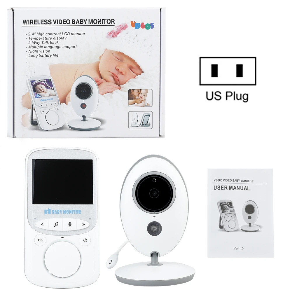  Wireless LCD Audio Video Baby Monitor di Visione Notturna Radio Musica Citofono IR 24h Macchina Fot