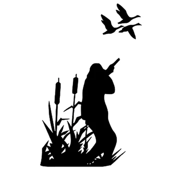 

Car Stickers Funny Hunting Duck PVC Decals Accessories Fashion Car Motorcycle Decals Creative Waterproof Black/white, 15cm*9cm