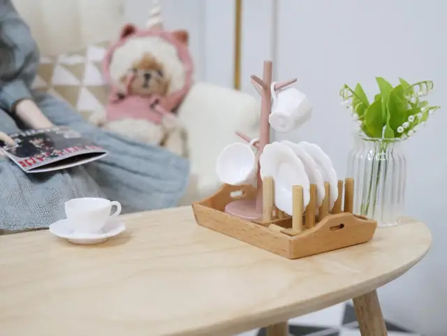 mini Doll House accessories Restaurant kitchen tray bread tray 4
