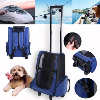 

Honhill Dog Trolley Bag Carrier Pet Travel Carrier With Backpack RDog Cats Trolley Bag Rolling Luggage Load 8 kg for Airport