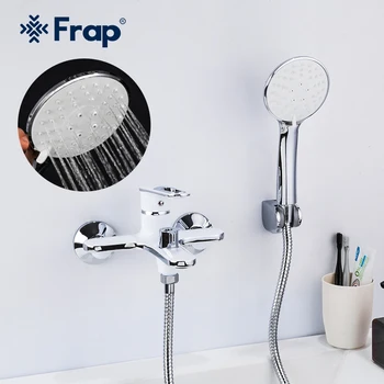 

Frap White Bathtub Faucet Waterfall shower bathroom mixer Wall Mounted Hot & Cold Water Mixer Taps Bath Shower Faucet F3249