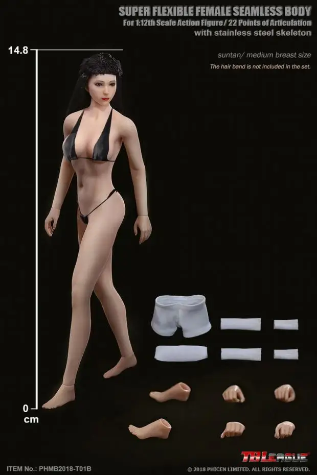 

PHICEN TBLeague PHMB2018-T01 1/12th Super Flexible Female Seamless Body for 6inch Action Figure DIY