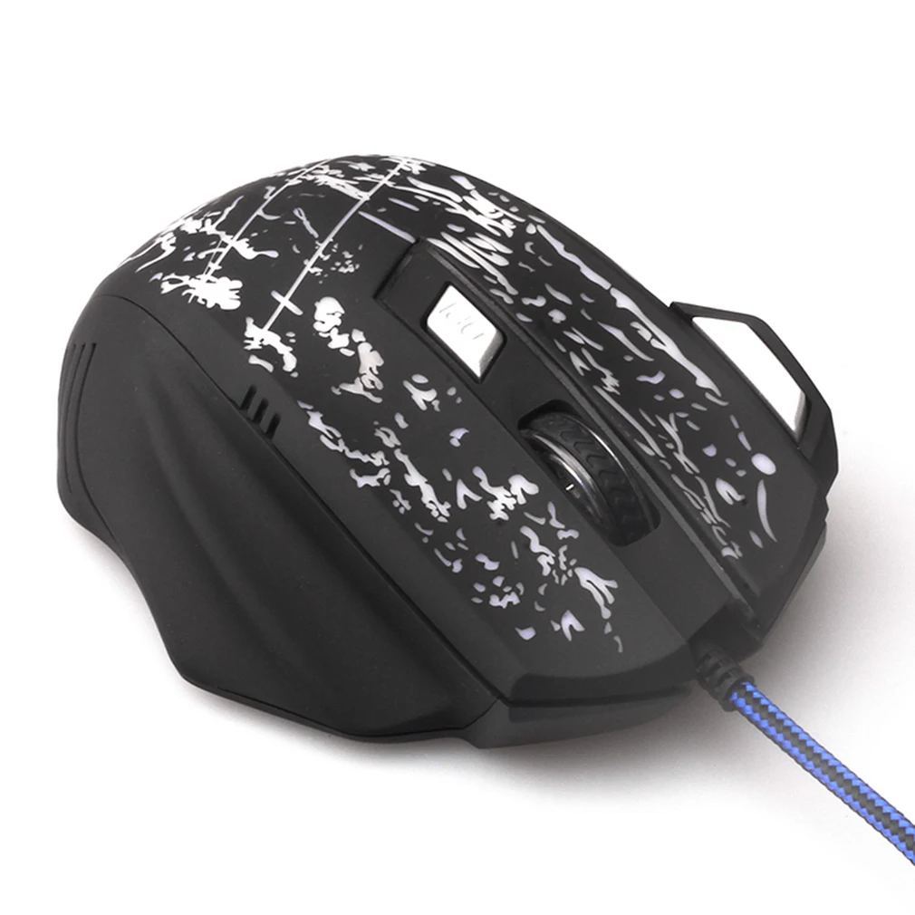 X4 7 клавиш Светодиодный Оптическая Проводная игровая мышь USB светящаяся домашняя офисная деловая для ПК компьютера ноутбука 1000-5500 dpi Черный