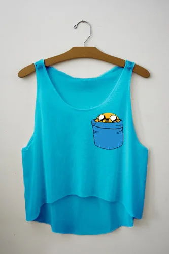 

Blue Cropped Top Tees American & European Vogue Design Crop Tanks Wholesale 2109 Fashion Printed Women Summer Tanks
