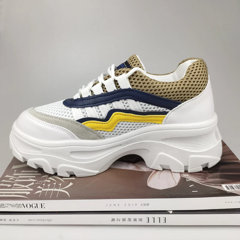 Aphixta Female Platfom Ankle Boots Women Sneakers 5cm Heel Breathable Mesh Shoes Woman Sneaker Casual Chunky Trainers