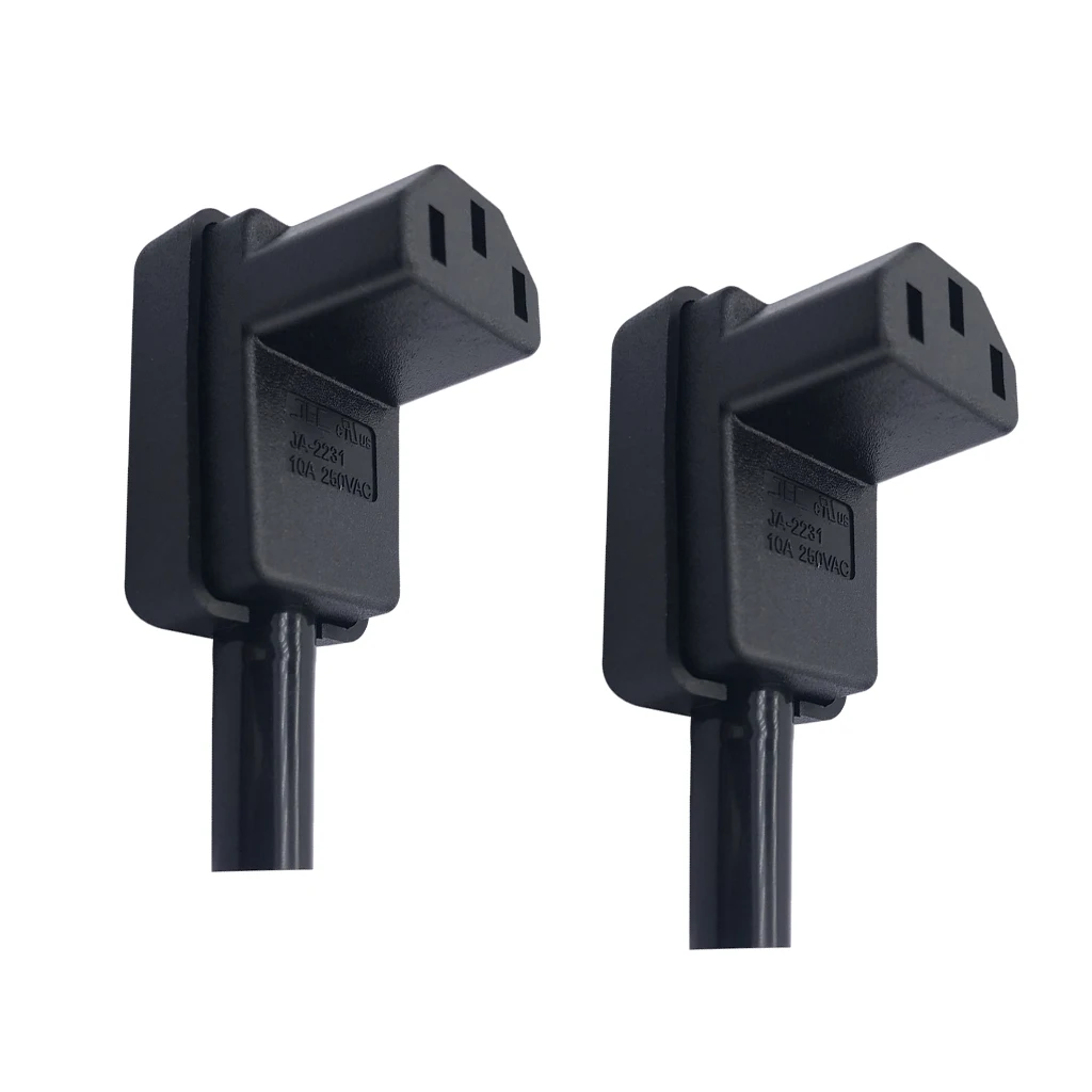 2x C13 Power Plug Right Angle IEC 320 C13 Female Wire Adapter Connector