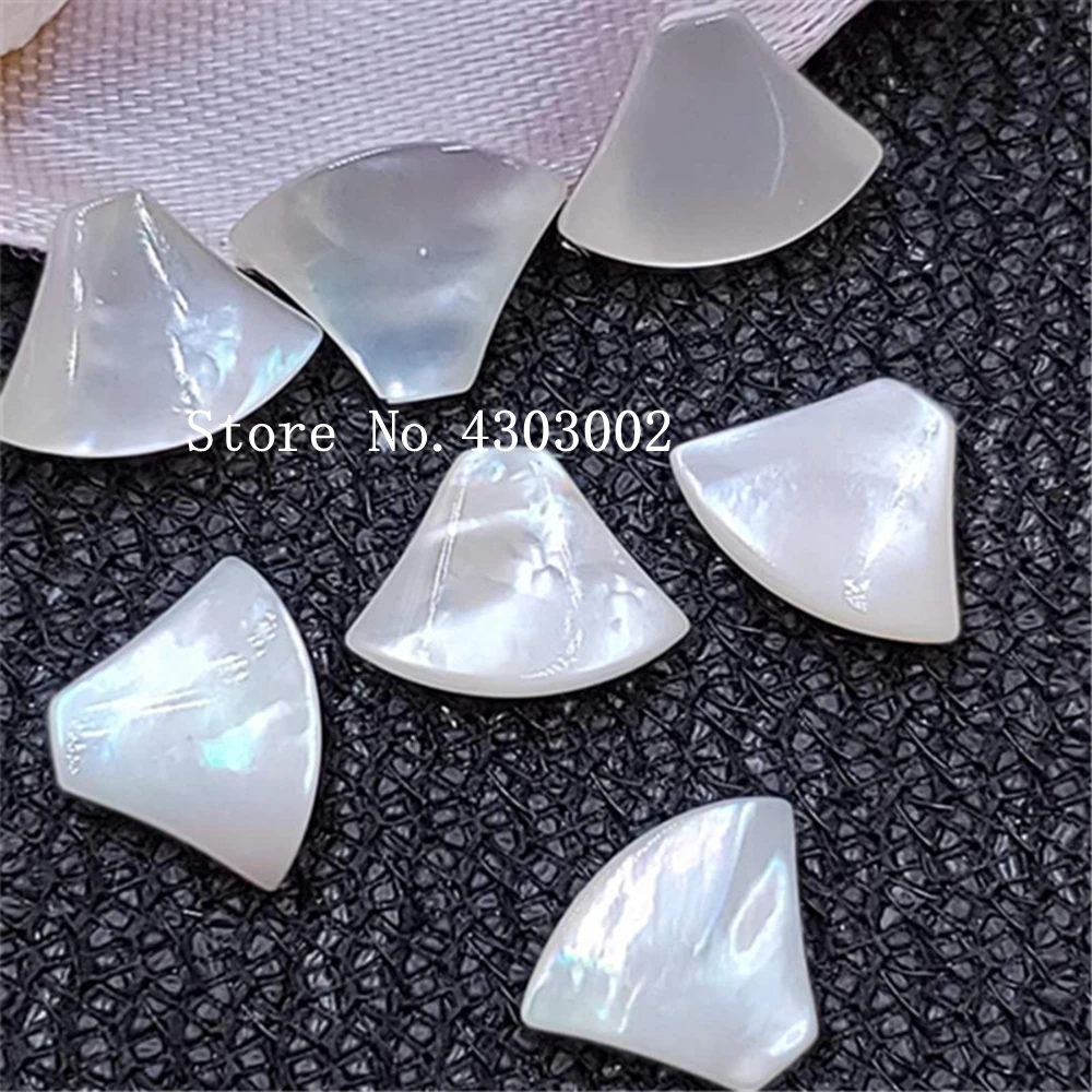 

100pcs/lot 11x13mm Natural Fan Mother of Pearl shell for Jewelry Settings Fan Cut MOP Pearl shell for earrings