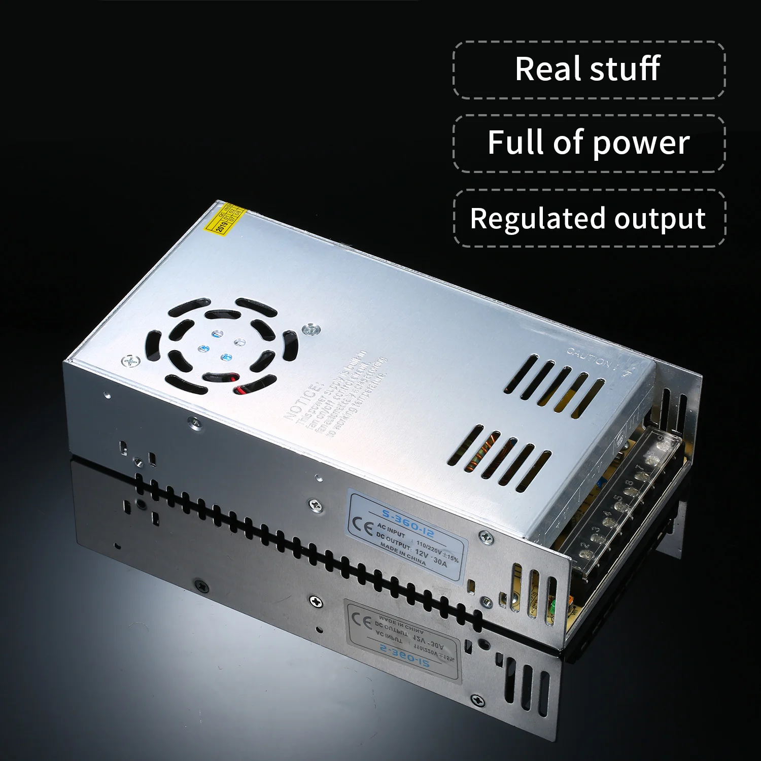

Hot 12V 30A DC Universal Regulated Switching Power Supply Source Adapter SMPS Driver 360W LED Transfer