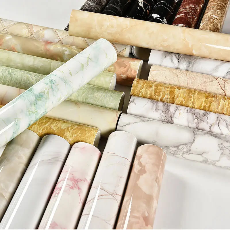 European Oilproof Marble Wallpaper Contact Paper PVC Wall Sticker Self Adhesive Bathroom Kitchen Countertop Home Decorative Film rabbit tissue box adorable decorative napkins holders ornamental rack tissue paper case for desktop office kitchen bathroom shop