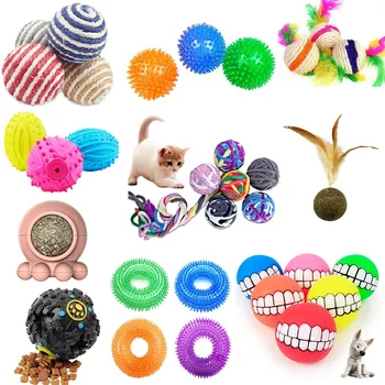 

Ball Toy Cat Toys Catnip Interactive Pet Dog Chew Toys For Small Dogs Puppy Kitten Play Scratch Ball Training Funny Feather Bell