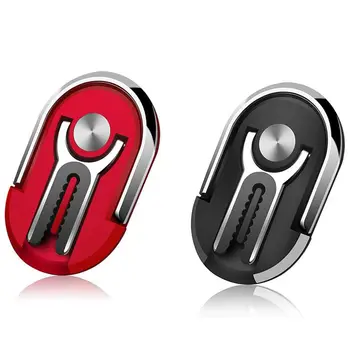 

2 Pcs Cell Phone Ring Holder Stand, 2 in 1 Air Vent Car Phone Mount and Finger Grip Ring Kickstand,(Red & Black)