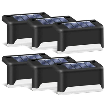 

Black Solar Deck Lights 6 Pack Waterproof Solar LED Step Lights Fence Lamp Outdoor Lighting for Outdoor Deck Patio Stair Yard