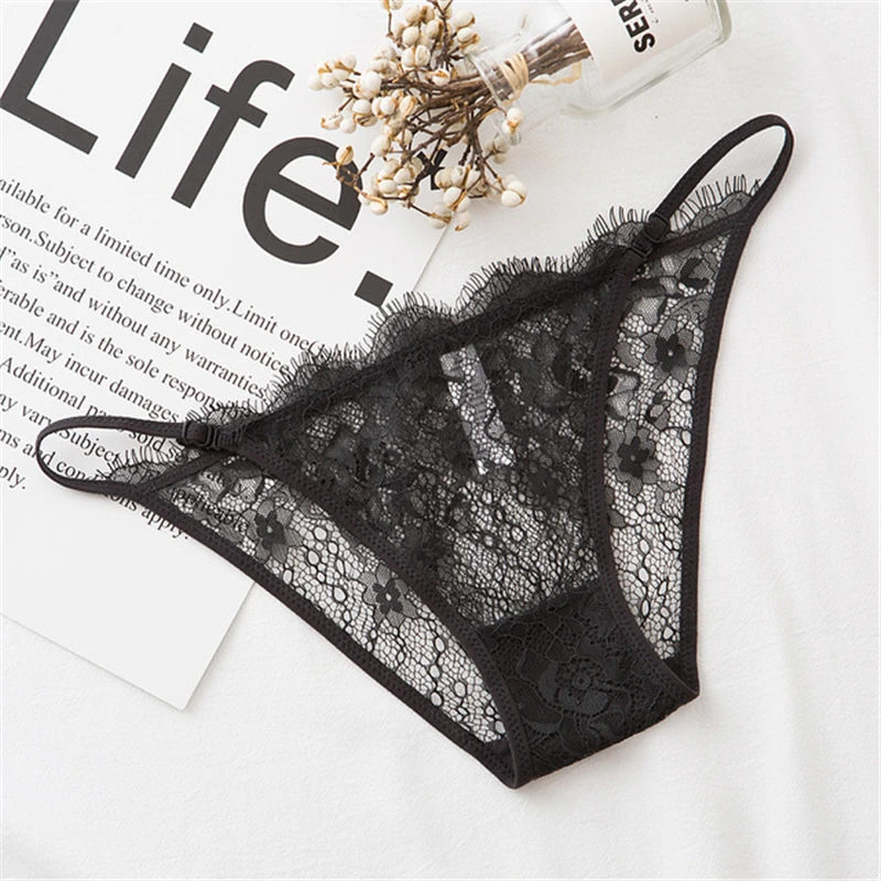 

Sexy and charming lace briefs for women with embroidery, hollow, lace edges, thin belts sexy comfortable briefs A19221