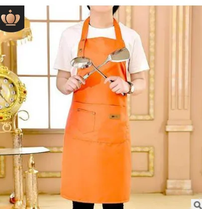 Модный хлопковый передник из парусины, кофейня и парикмахерская, Рабочий Фартук, нагрудник, кухонные женские фартуки Мужской фартук - Цвет: Оранжевый