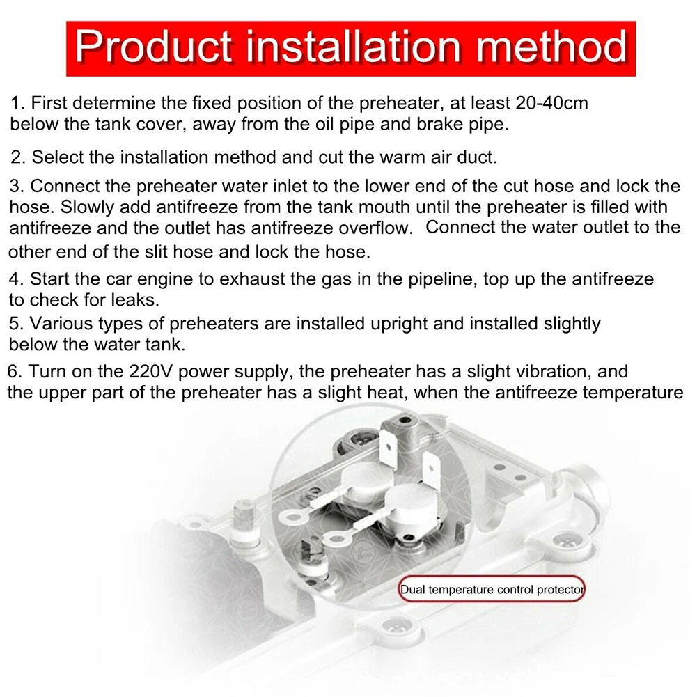 1500 Вт, 220 В, универсальный охлаждающий элемент, водонагреватель двигателя, резервуар для воды, циркуляционный, сменный Автомобильный Подогреватель, автоматический, для грузовика, воздушный, паркинг, электрический