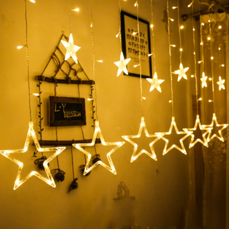 2v Led Curtain Lights String Light 138 Leds 500cm Star Twinkle Christmas Decoration Garladn Lights Party Wedding Home Decor Holiday Lighting Aliexpress