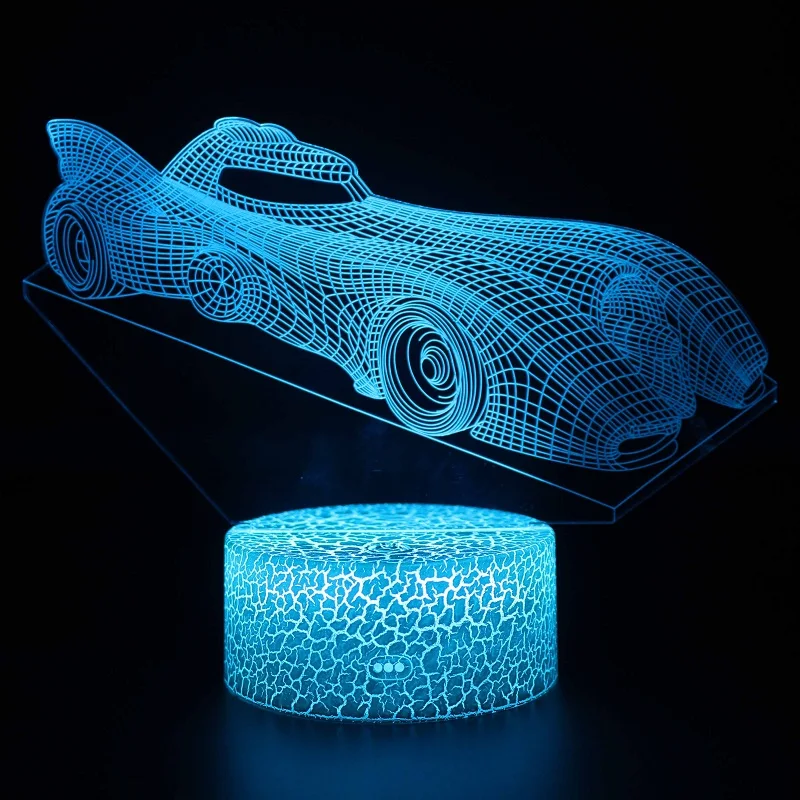 Спортивный автомобиль 3d светодиодный ночной Светильник СВЕТОДИОДНЫЙ меняющий