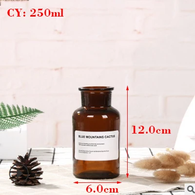 Nordic Style Retro Transparent Brown Glass Bottle Bedroom Vase Desktop Photography Accessories Studio Photo Backdrop Ornamen 12x6cm