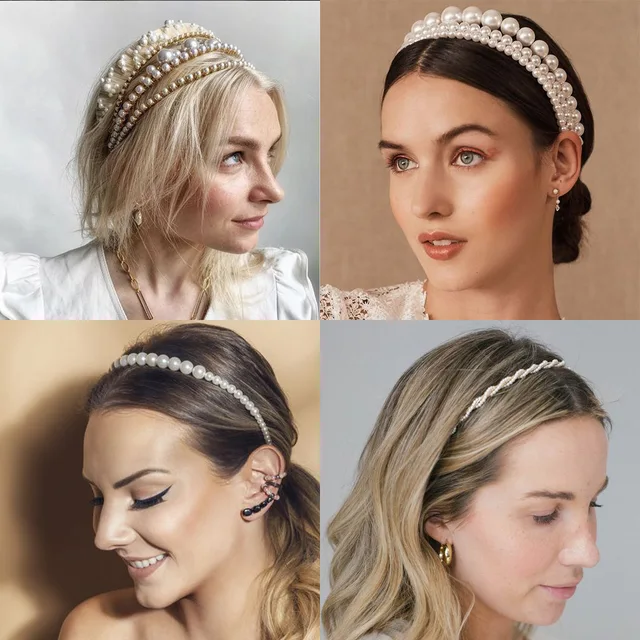 Yobest-diademas elegantes con perlas para mujer, diadema dulce, paquete de aros para el cabello, accesorios para el cabello, 2021