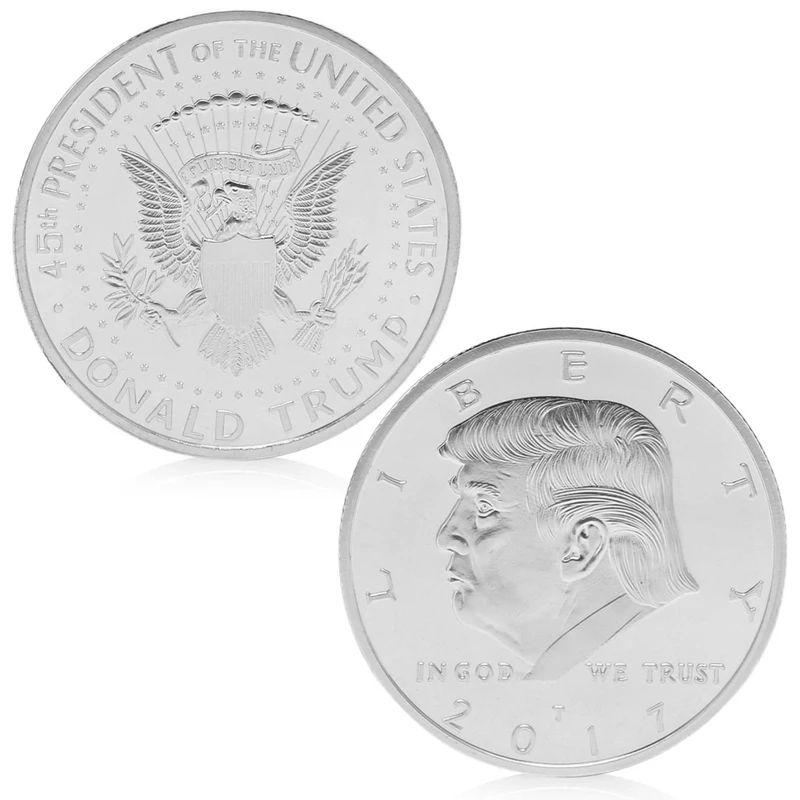 

American 45th President Donald Trump Silver Plated Commemorative Coins Token New