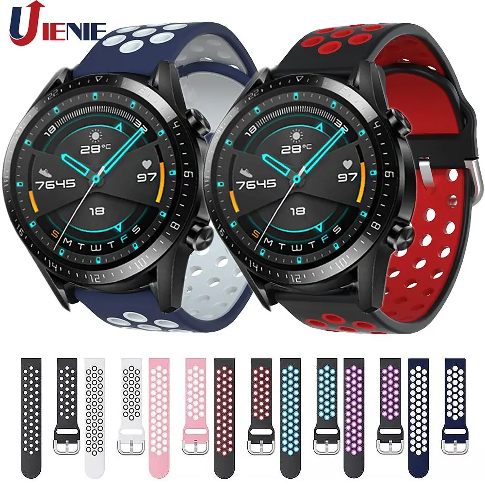 Силиконовый спортивный ремешок для huawei Watch GT 2 GT2 46 мм ремешок для часов 22 мм сменный Браслет для huawei Honor Magic Correa