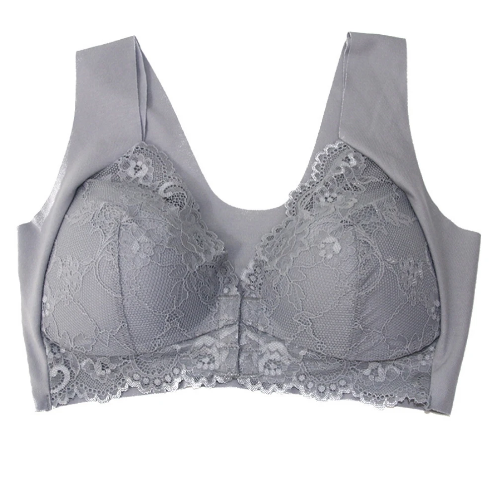 Front Closure Floral Lace Bra For Women Bralette Padded Wireless
