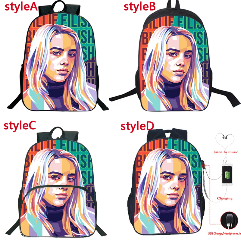 Мода 4 стиля Billie Eilish рюкзак для мальчиков и девочек школьные сумки для детей рюкзак обратно в школу подарок подростковый рюкзак для путешествий - Цвет: 1