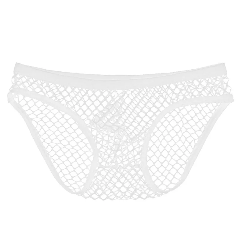 Bikini Brief-White Мужское нижнее белье SISSY мужские с низкой посадкой сетчатые дышащие сетчатые прозрачные тонкое нижнее белье трусы боксеры нижнее белье гей-бикини трусы - Цвет: Bikini Brief-White