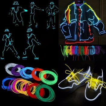 

Halloween Mask El wire Waterproof LED Strip Light Neon Light Glow light line Rope Tube Cable for Party Costumes Glowing Mask