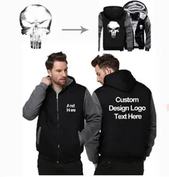 

US Size Custom Mens Hoodies DIY Print LOGO Design Hoodie Winter Fleece Thicken Coat Jacket Sweatshirts Drop Shipping