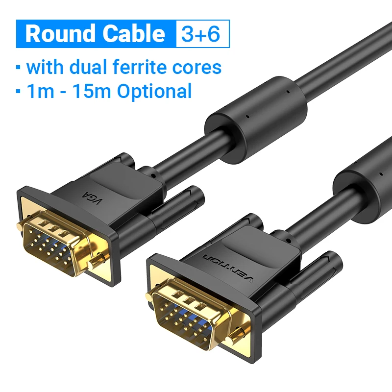 VGA to VGA Monitor Cable 15PIN Male to Male Cord Lead for PC Computer Projector - Picture 13 of 13