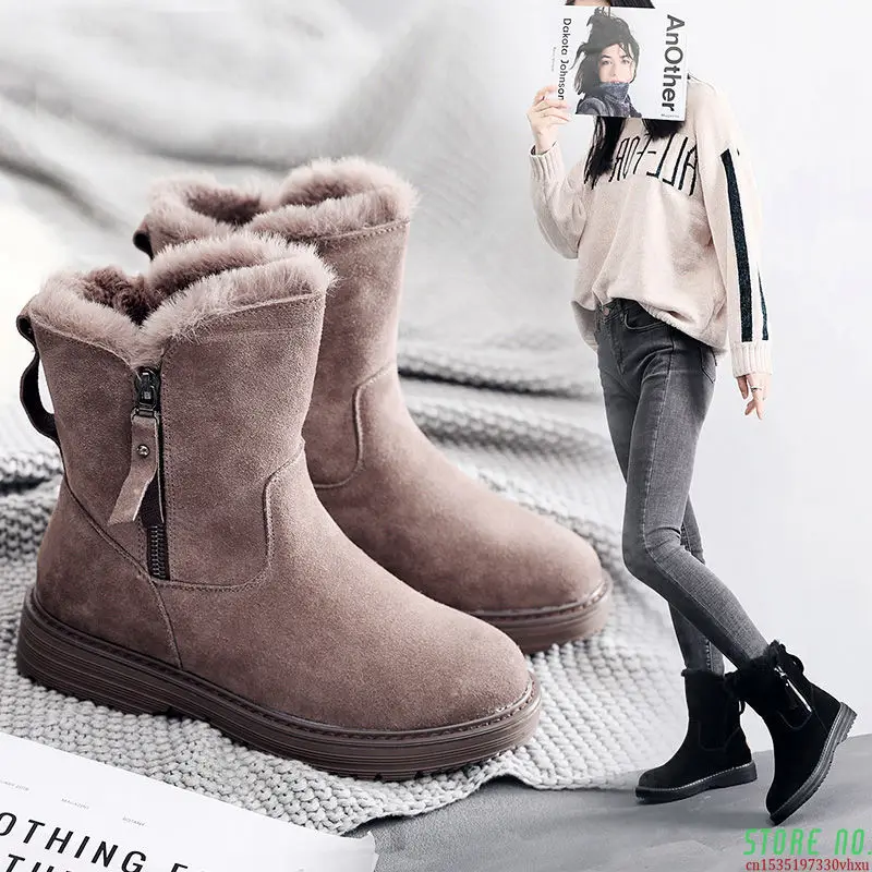 

Winter New Korean Version Plus Velvet Warm Snow Boots Female Short Tube Cotton Boots Tassel Zipper Boots Cotton Shoe