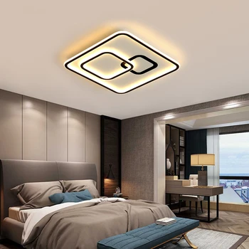 

Modern Led Chandelier Lights Simple Lighting For Living Bedroom Study Room White Black Indoor Lamps Fixtures Dimmable AC90-260V