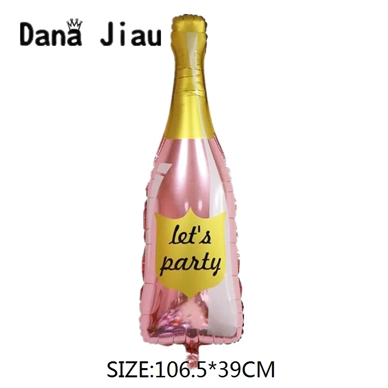 BIG SIZE Новые розовые большие бутылки шампанского вина чашки свадебные юбилей вечерние надувной шар из алюминиевой фольги украшения подарок надувные воздушные шары - Цвет: BIG SIZE