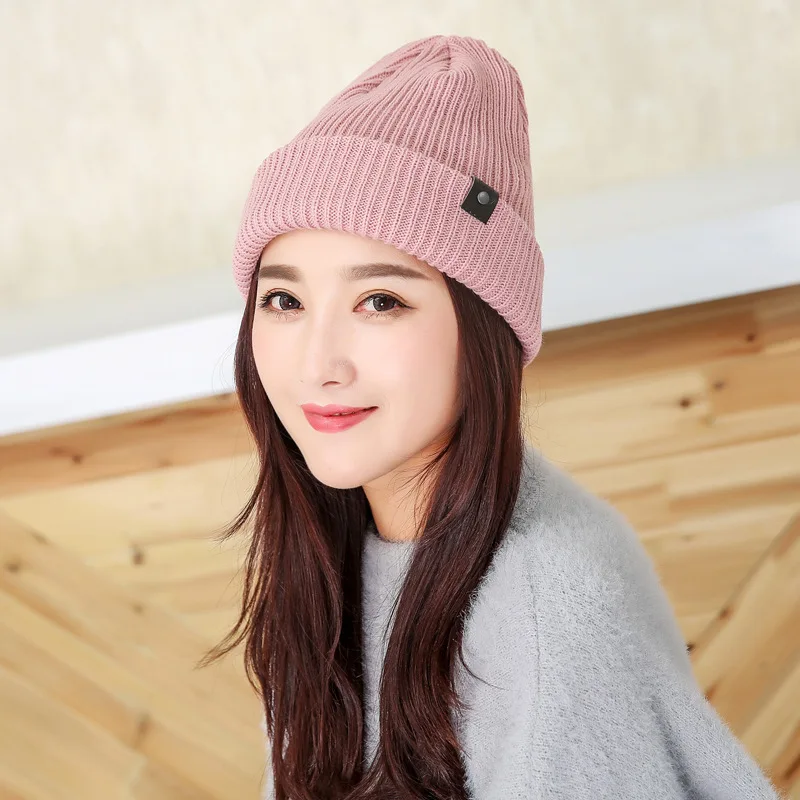 JIAXUN033, новинка, зимние мужские свернутые шапки, вязаные шапки Skullies, женская шапка в горошек, в стиле хип-хоп, лыжная вязаная шапка, шапка Gorras