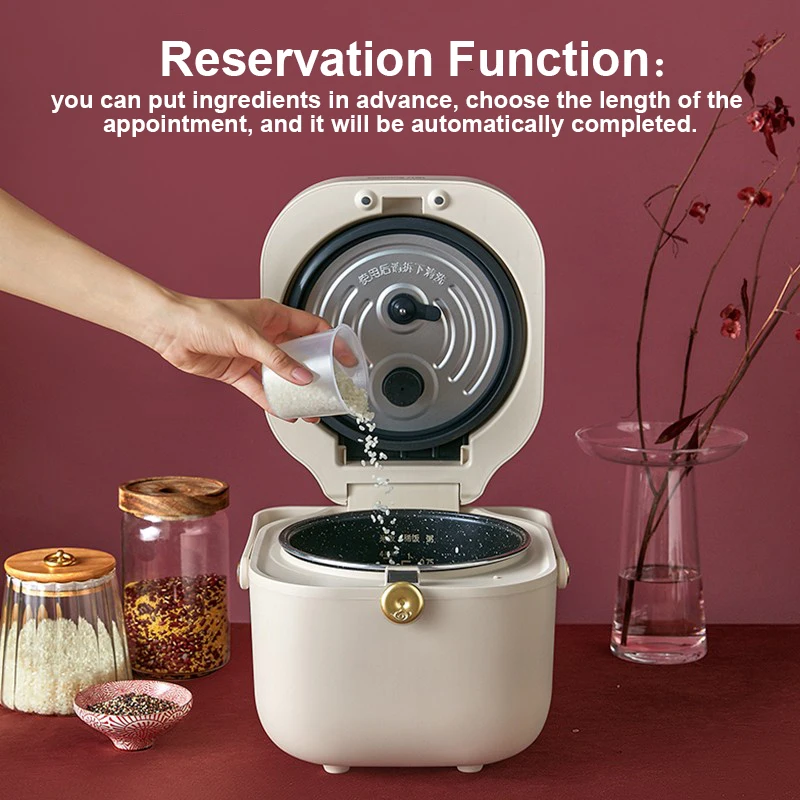 Joyoung Retro Electric Rice Cooker 2L Household Mini Multifunction Cooker For Home Appliances 1-5 Person Rice Porridge Cake F131