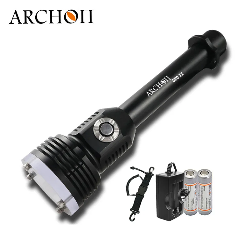 

ARCHON D20-II Diving Flashlight Professional Underwater Spot Light XM-L2 U2 LED Diver Torch 100M Diving Light 18650 lantern