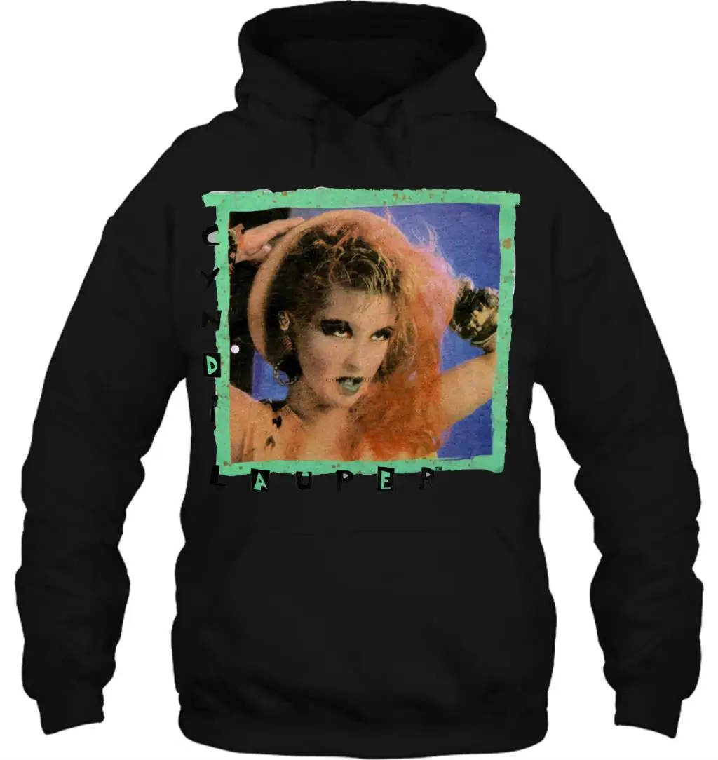 Мужская толстовка с капюшоном в винтажном стиле, редкие Cyndi Lauper Fun Tour 1984, белый топ с перепечаткой, женская уличная одежда